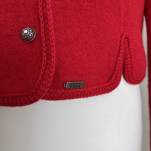 Vintage Boos Austria Boiled Wool Blazer Jacket S Red Cottagecore Alpine - Picture 8 of 14